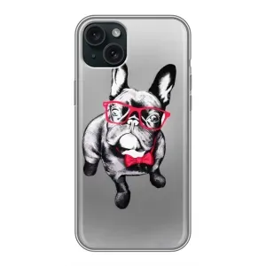 Чохол (ТПУ) Милі песики для iPhone 14 Plus (Бульдог в окулярах)