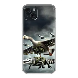 Чехол с мемами тралалело тралала для iPhone 14 Plus (Гусини и крокодило)