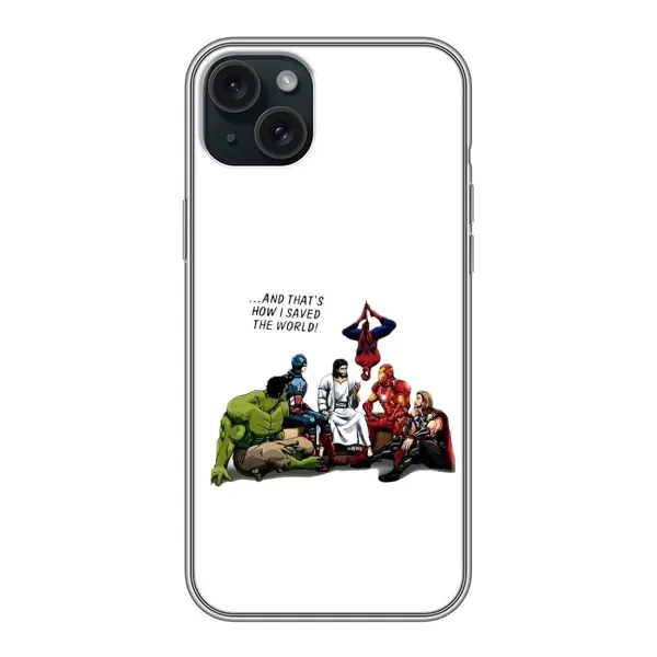 Чехол с рисунком «Иисус супергерой» для iPhone 14 Plus