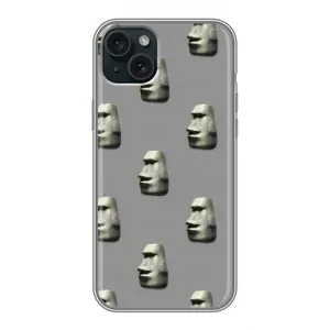 Бампер с принтом Мемы для iPhone 14 Plus (Каменное лицо)