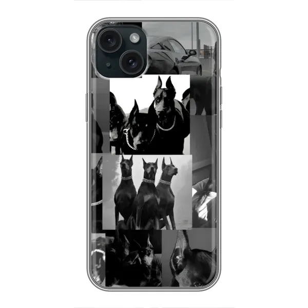 Чехол с рисунком «Коллаж Доберман» для iPhone 14 Plus