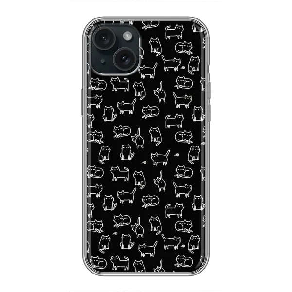Чехол с рисунком «Котики на черном» для iPhone 14 Plus Чехол с рисунком «Котики на черном» для iPhone 14 Plus