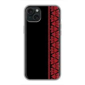 Силіконовый Чохол на iPhone 14 Plus (Червона вишиванка)