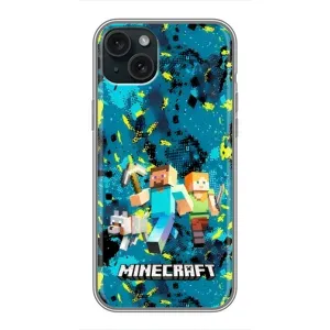 Чехлы для iPhone 14 Plus (Персонажи Майн Крафт) (Майнкрафт)