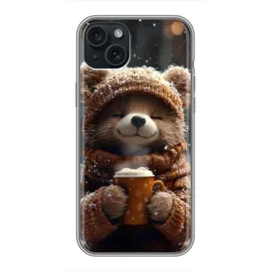 Друкований чохол 'Звірята з кавою' для iPhone 14 Plus (Ведмедик з кавою)