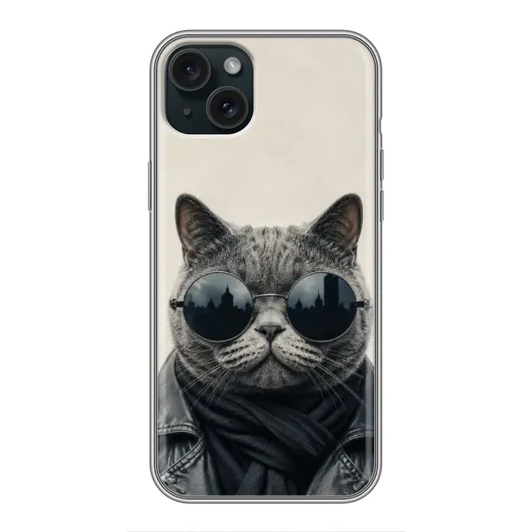 Чехол с рисунком «Модный кот» для iPhone 14 Plus Чехол с рисунком «Модный кот» для iPhone 14 Plus