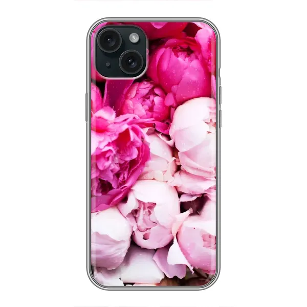 Чехол с рисунком «Пионы» для iPhone 14 Plus