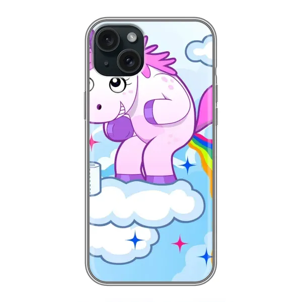 Чехол с рисунком «Радуга единорожка» для iPhone 14 Plus