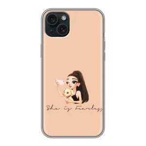 Силіконовый Чохол на iPhone 14 Plus з картинкой Модных девушек (З собакою)