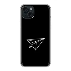 Чехол с картинками на черном фоне для iPhone 14 Plus (Самолетик)