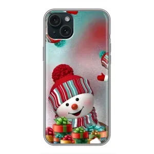 Чехлы на Новый Год iPhone 14 Plus (Снеговик в шапке)