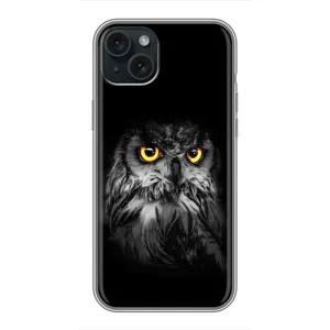 Чохли з принтом СОВИ для iPhone 14 Plus (Сова на чорному)