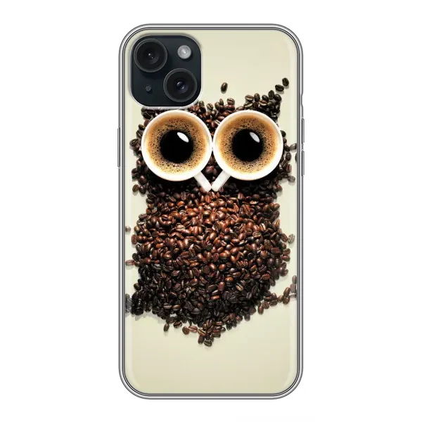 Чехол с рисунком «Сова с зерен кофе» для iPhone 14 Plus Чехол с рисунком «Сова с зерен кофе» для iPhone 14 Plus