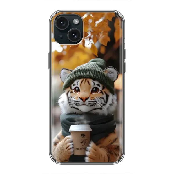 Чехол с рисунком «Тигр с кофе» для iPhone 14 Plus Чехол с рисунком «Тигр с кофе» для iPhone 14 Plus