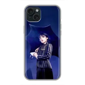 Чохол з картинкою Венсдей на iPhone 14 Plus (Венсдей з парасолькою)