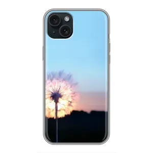 Силиконовый Чехол с одуванчиками на iPhone 14 Plus (Закат с одуванчиком)