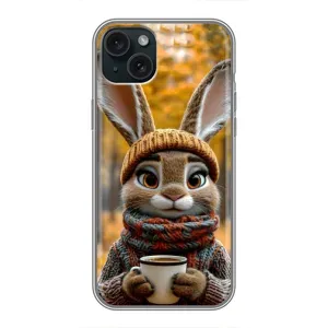 Друкований чохол 'Звірята з кавою' для iPhone 14 Plus (Зайчик з кавою)