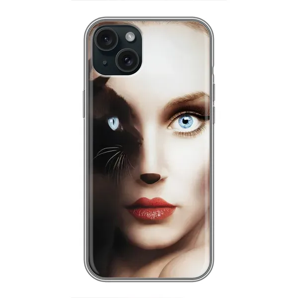 Чехол с рисунком «Женщина кошка» для iPhone 14 Plus Чехол с рисунком «Женщина кошка» для iPhone 14 Plus