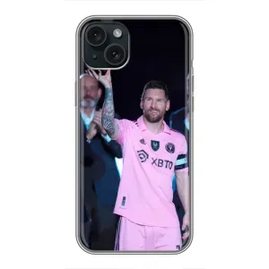 Чехлы Лео Месси в Майами на iPhone 14 Plus (Золотой мяч Месси)