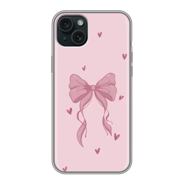 Чехол с рисунком «Бант на розовом» для iPhone 15 Plus Чехол с рисунком «Бант на розовом» для iPhone 15 Plus