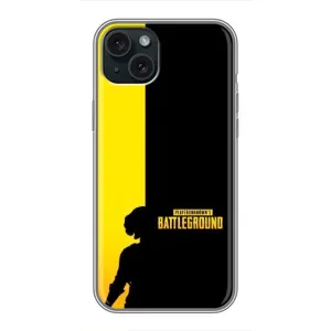 Чохол (TPU) з картинкою "Лого Пабг" на Айфон 15 Плюс (Battlegrounds)