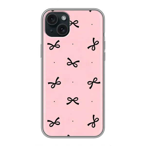 Чехол с рисунком «Черные бантики» для iPhone 15 Plus Чехол с рисунком «Черные бантики» для iPhone 15 Plus