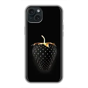 Чехол с изображением вкусной еды для iPhone 15 Plus (Чёрная клубника)