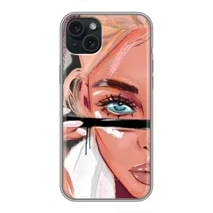 Силиконовый Чехол на iPhone 15 Plus с картинкой Стильных Девушек (Девушка и ресницы)