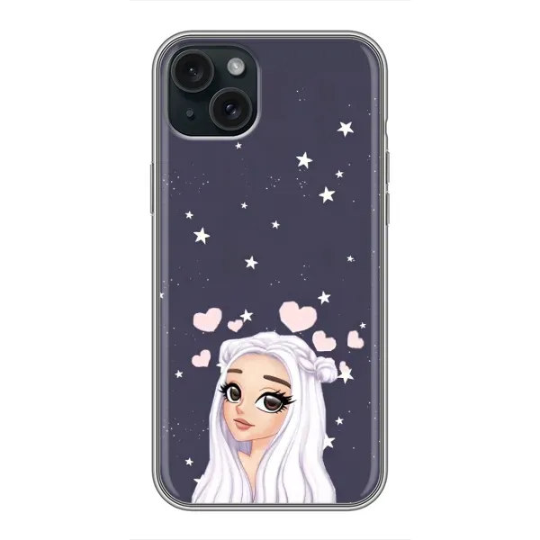 Чехол с рисунком «Девушка и сердечки» для iPhone 15 Plus