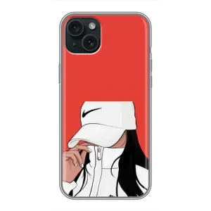 Силиконовый Чехол на iPhone 15 Plus с картинкой Стильных Девушек (Девушка Nike)