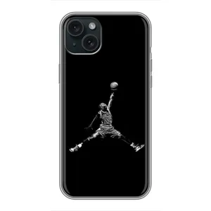 Силиконовый Чехол Nike Air Jordan на Айфон 15 Плюс (Джордан)