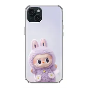 Чехол с принтом Лабубу для iPhone 15 Plus (Фиолетовый Лабубу)