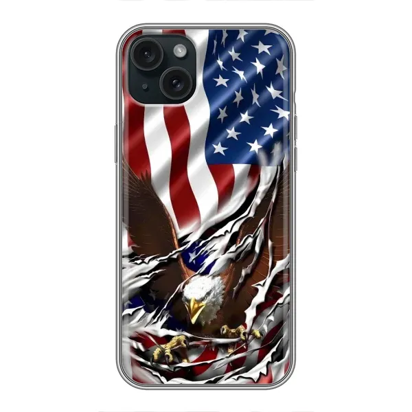 Чехол с рисунком «Флаг USA» для iPhone 15 Plus