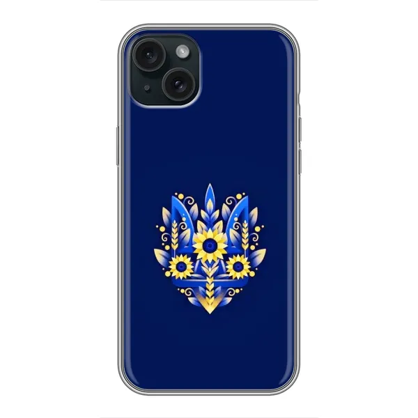 Чохол з малюнком «Герб в квітах» для iPhone 15 Plus Чохол з малюнком «Герб в квітах» для iPhone 15 Plus