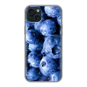Чехол с изображением вкусной еды для iPhone 15 Plus (Голубика)