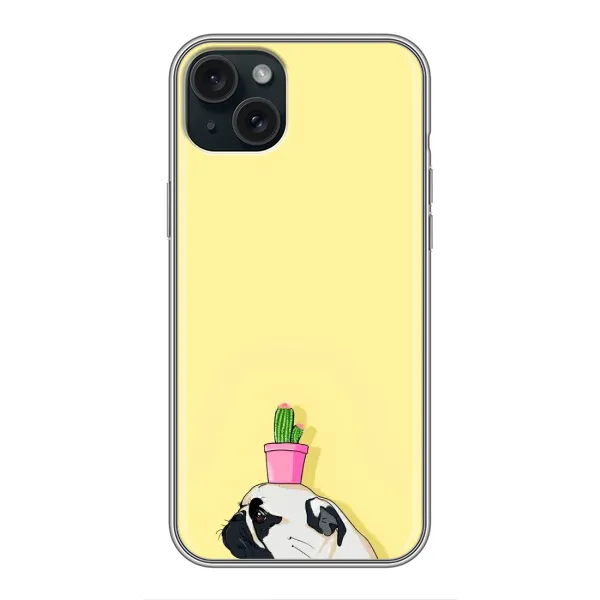 Чехол с рисунком «Кактус на голове» для iPhone 15 Plus Чехол с рисунком «Кактус на голове» для iPhone 15 Plus