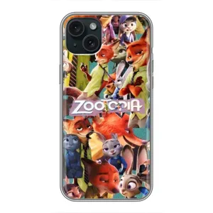 Силіконовий чохол з принтом Зоотрополіс для iPhone 15 Plus (Колаж героїв)