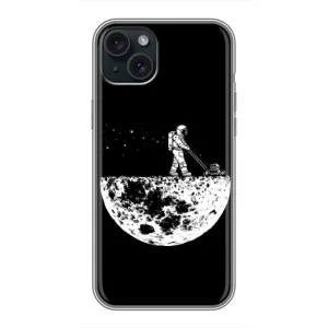 Силиконовый Чехол с принтом "Космонавты" на iPhone 15 Plus (Космонавт)