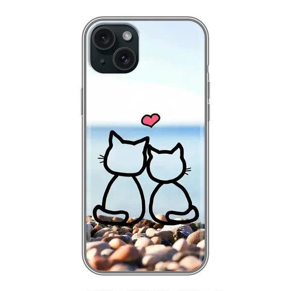 Чехол с рисунком «Котейки» для iPhone 15 Plus Чехол с рисунком «Котейки» для iPhone 15 Plus