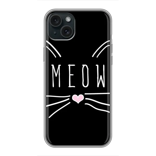 Чехол с рисунком «КОТИК MEOW» для iPhone 15 Plus Чехол с рисунком «КОТИК MEOW» для iPhone 15 Plus