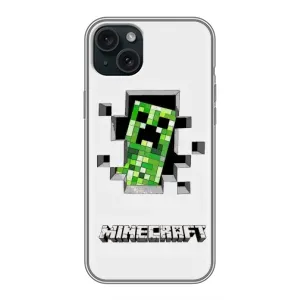 Чохли для iPhone 15 Plus (Персонажі МайнКрафт) (Кріпер)