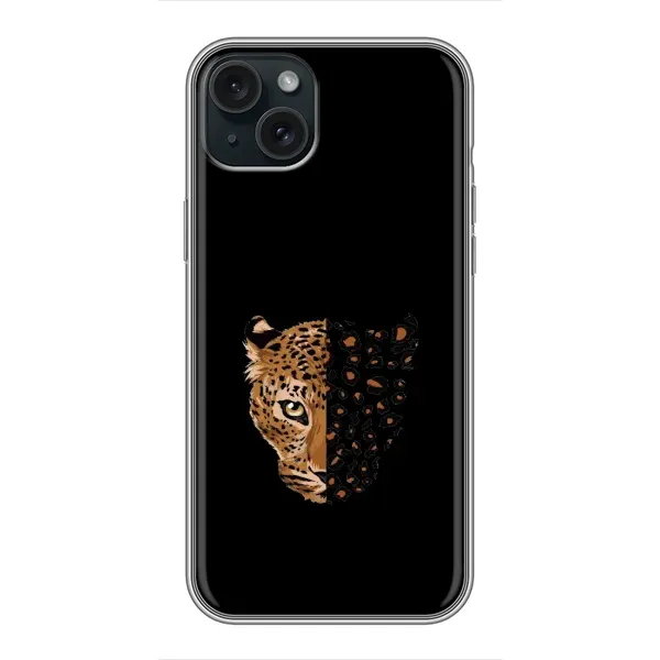 Чехол с рисунком «Леопард на черном» для iPhone 15 Plus Чехол с рисунком «Леопард на черном» для iPhone 15 Plus