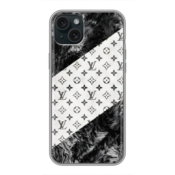 Чехол с рисунком «LV на белом» для iPhone 15 Plus