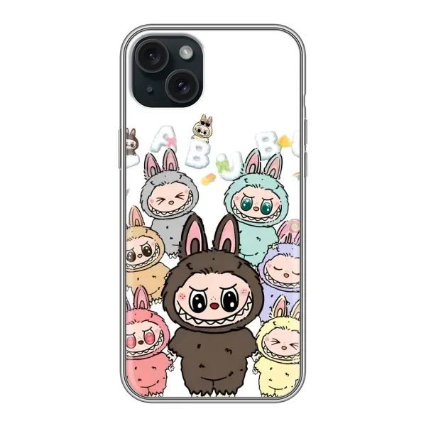 Чехол с рисунком «Маленькие Лабубу» для iPhone 15 Plus Чехол с рисунком «Маленькие Лабубу» для iPhone 15 Plus
