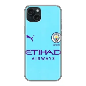 Силиконовые Чехлы принт Футбол на iPhone 15 Plus (Man City)