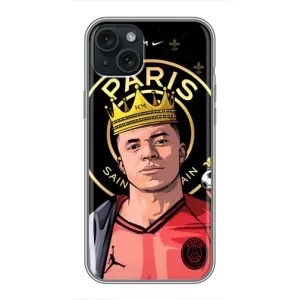 Чохол (TPU) з Футболістом на iPhone 15 Plus (Mbappe King)