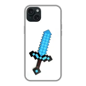 Чохли для iPhone 15 Plus (Персонажі МайнКрафт) (Меч)