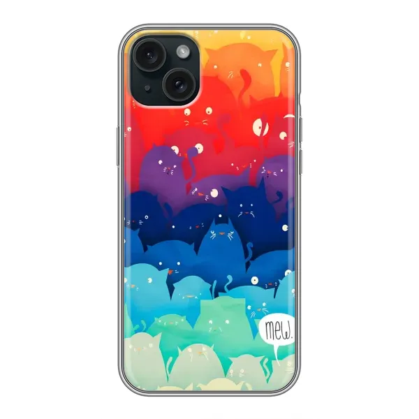 Чехол с рисунком «Mew» для iPhone 15 Plus