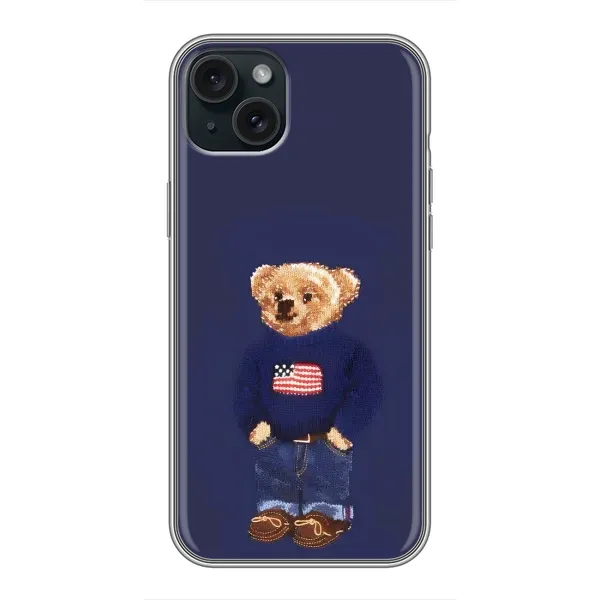 Чехол с рисунком «Мишка USA» для iPhone 15 Plus