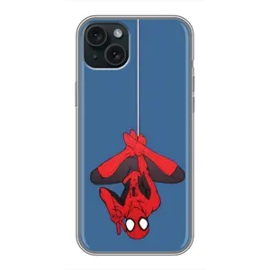 Чохол Супергерой Людина Павук на iPhone 15 Plus (На павутині)